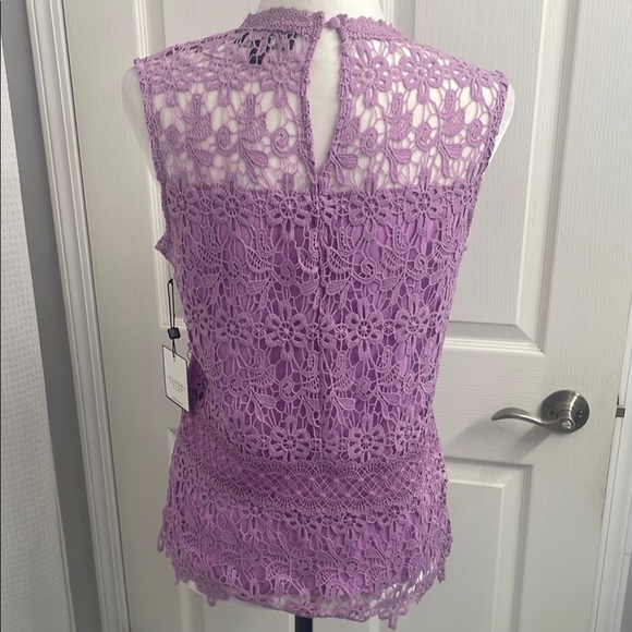 Laundry By Shelli Segal Purple Lace Sleeveless Blouse. Fitted Sz S - Picture 5 of 10